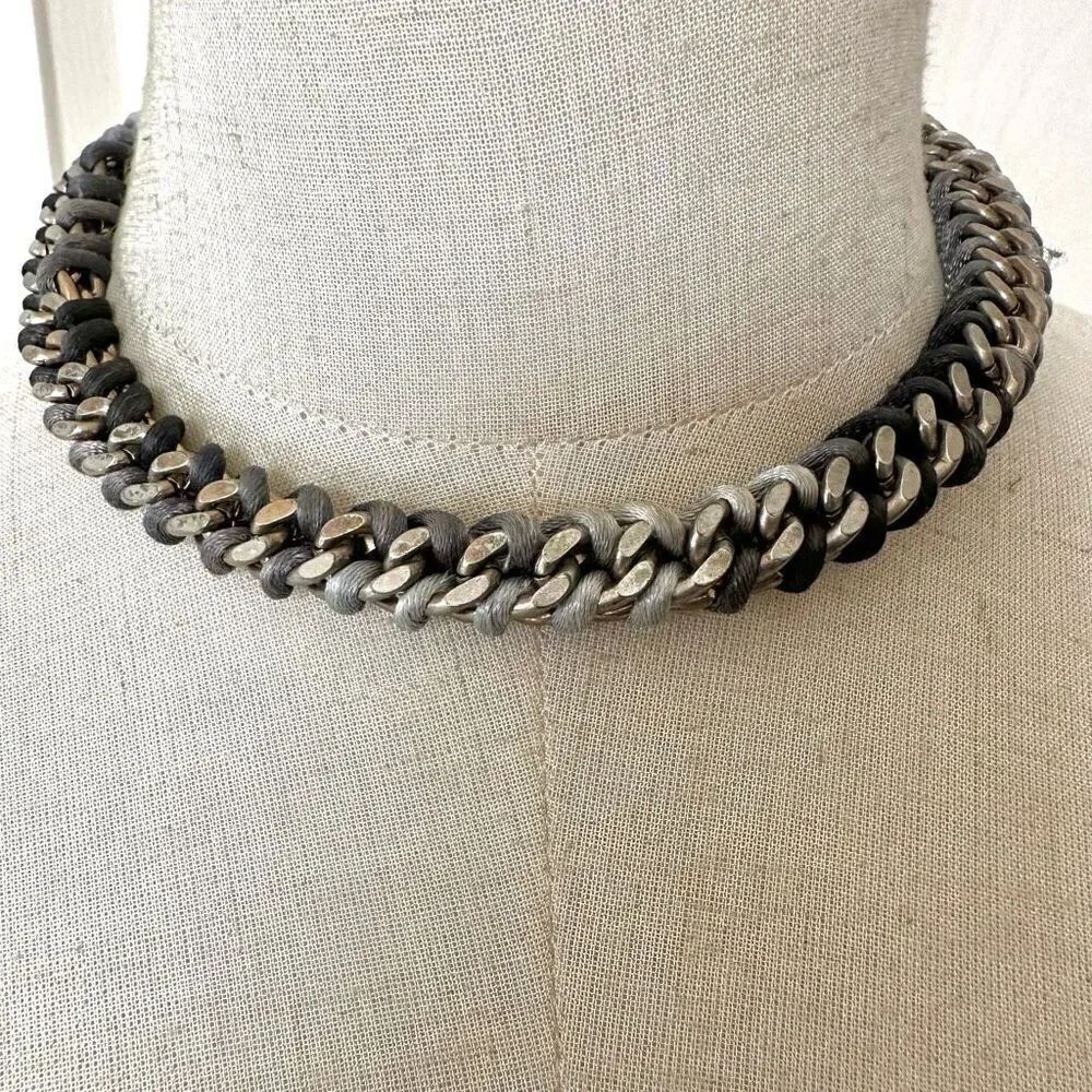 Ribbon chain choker  necklace